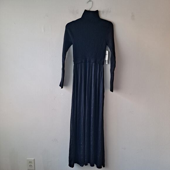 NWT Anthropologie Thea Twofer Sweater Dress Black Long Sleeve Maxi Womens Size S - Picture 4 of 16